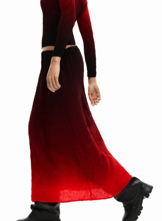 Desigual Red Gradient Midi Skirt for Women | Best Price UAE